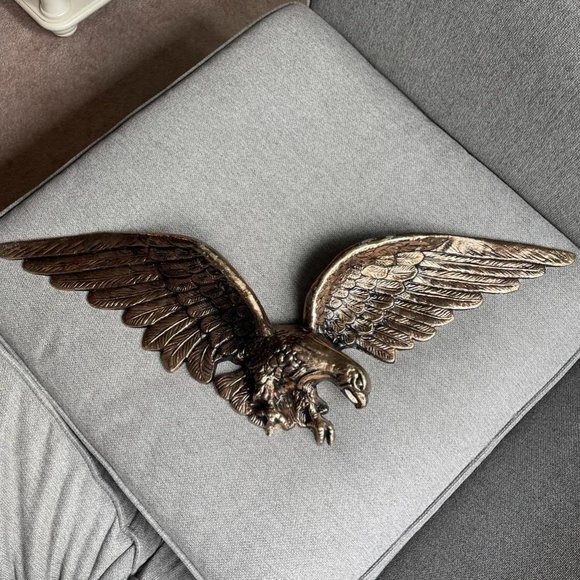 Vintage Brass Style Metal Eagle Gold Metal Eagle Wall Hanging Flying E…